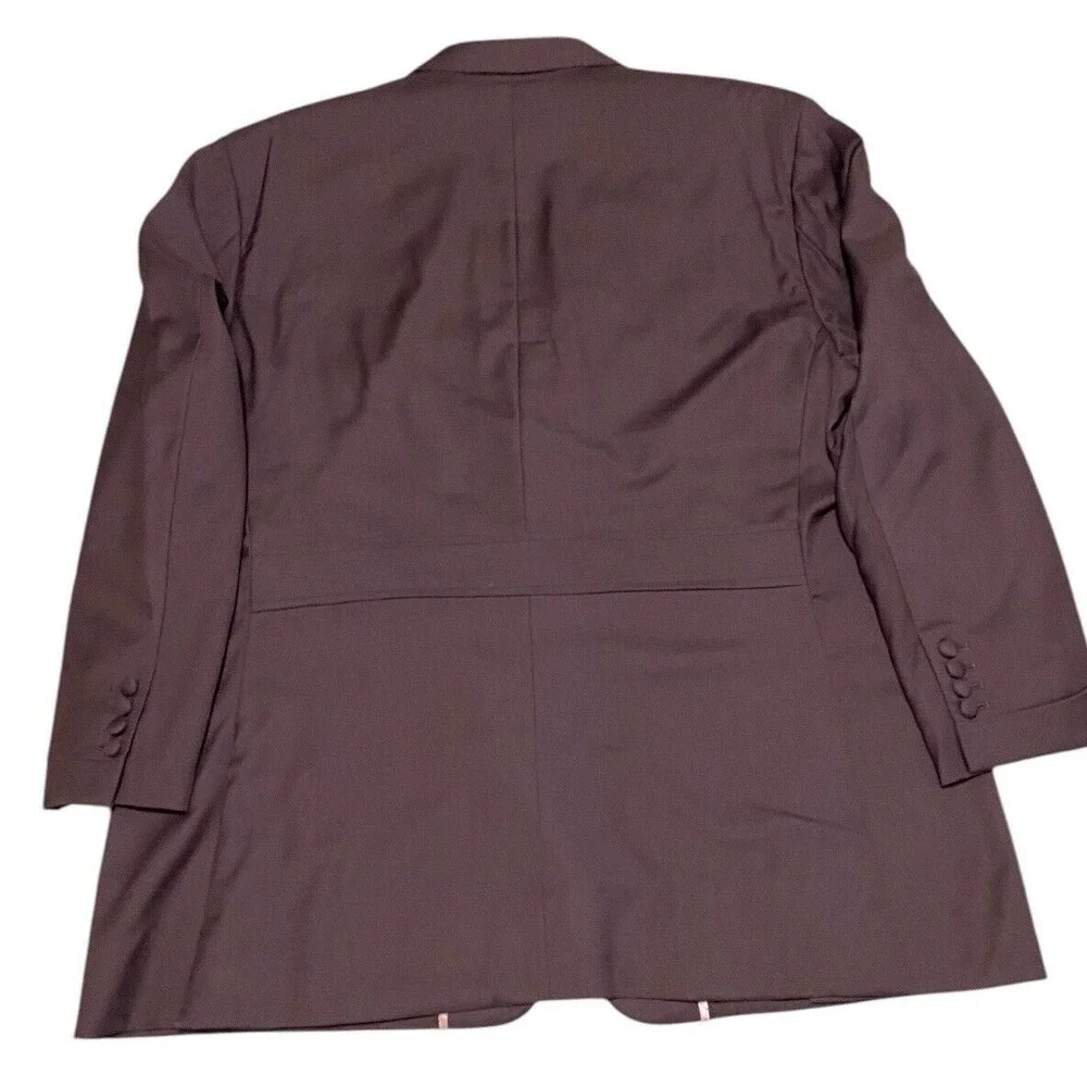Bespoke Custom 4 Seasons Mens Suit Jacket 3 Button 2XL Short Brown